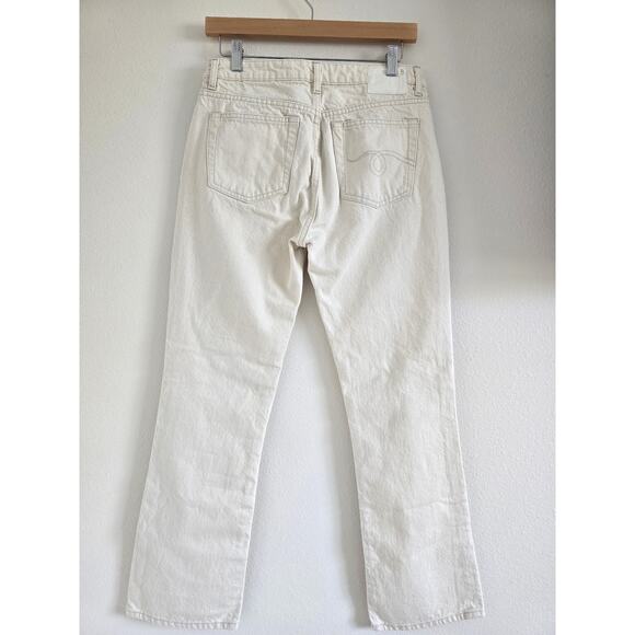 R13 Women's Kick Fit Flare Ankle Jeans Mid Rise Size 28 Kent Ecru Ivory - Picture 6 of 13